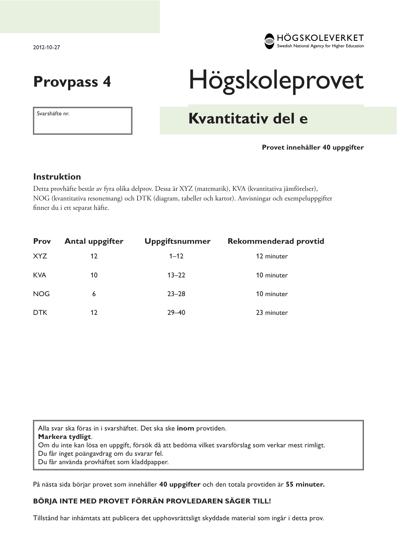 Provpass 4 • Kvantitativ del