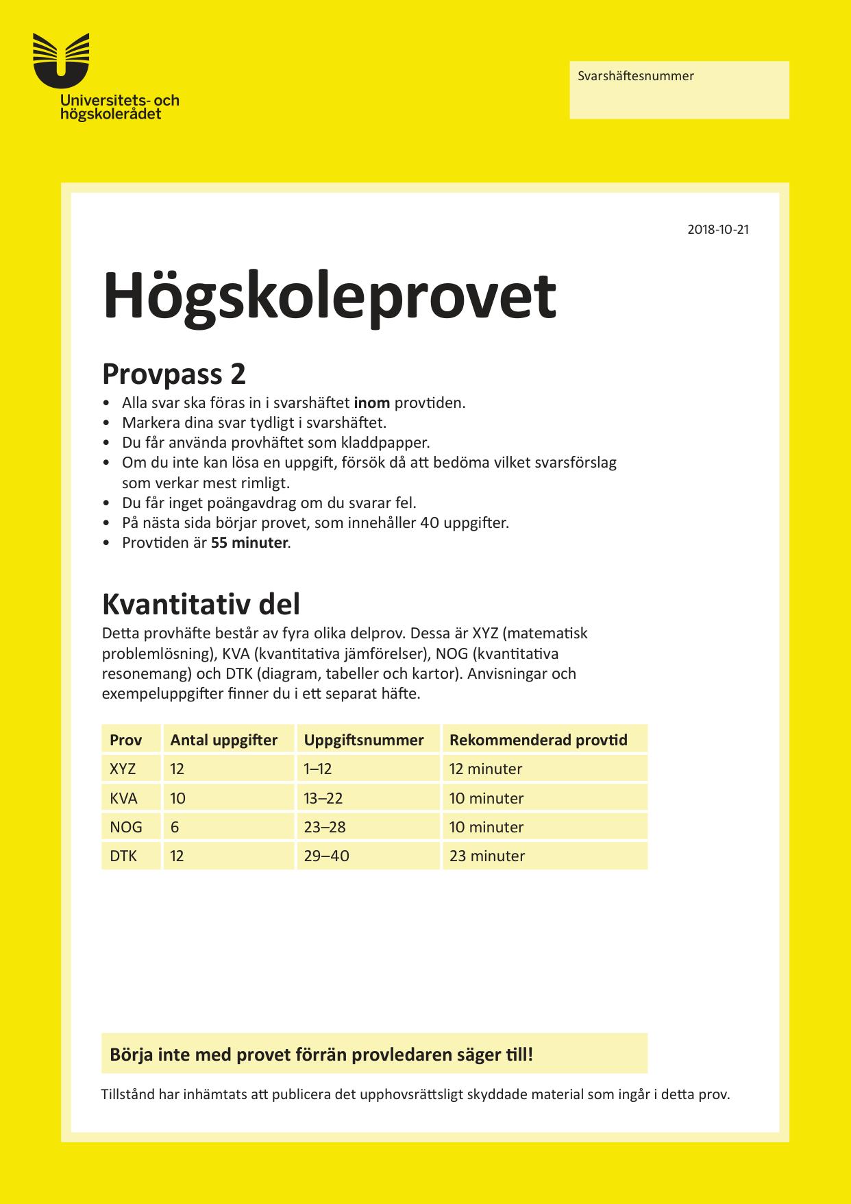 Provpass 2 • Kvantitativ del